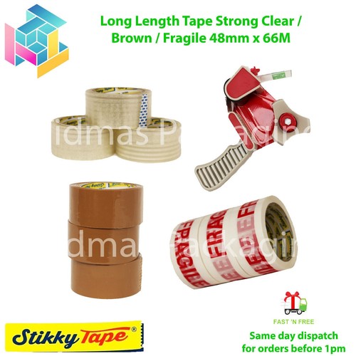 Sticky tape branded parcel - sticky,