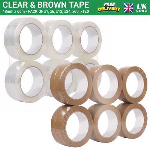Clear brown tape - clear, 66m