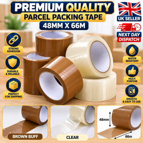 Clear brown parcel tape strong - clear,